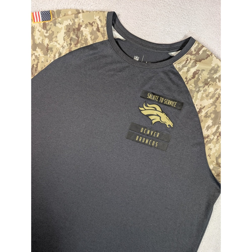 Nike Denver Broncos Salute to Service Dri-FIT Shirt Mens XXL Gray Camo NFL Top